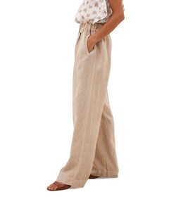 benji linen dames broek beige