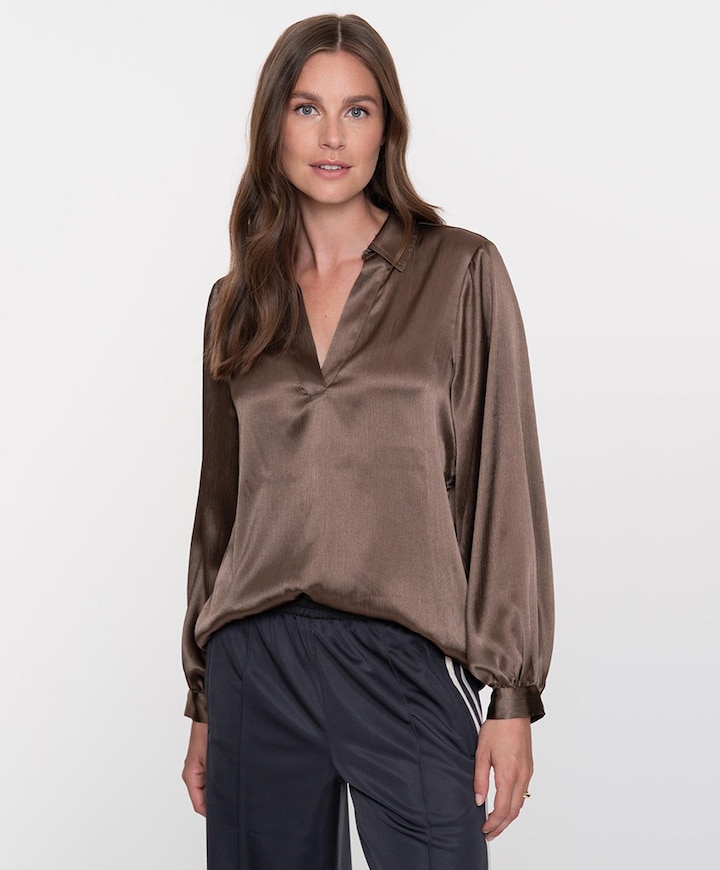 Dames blouse bruin