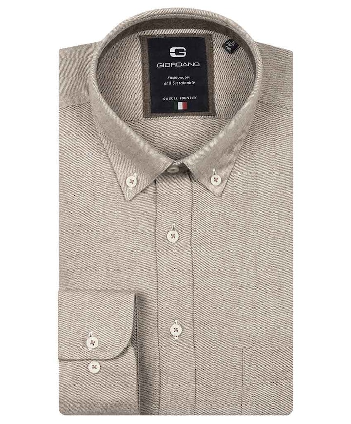 Heren overhemd lange mouw groen