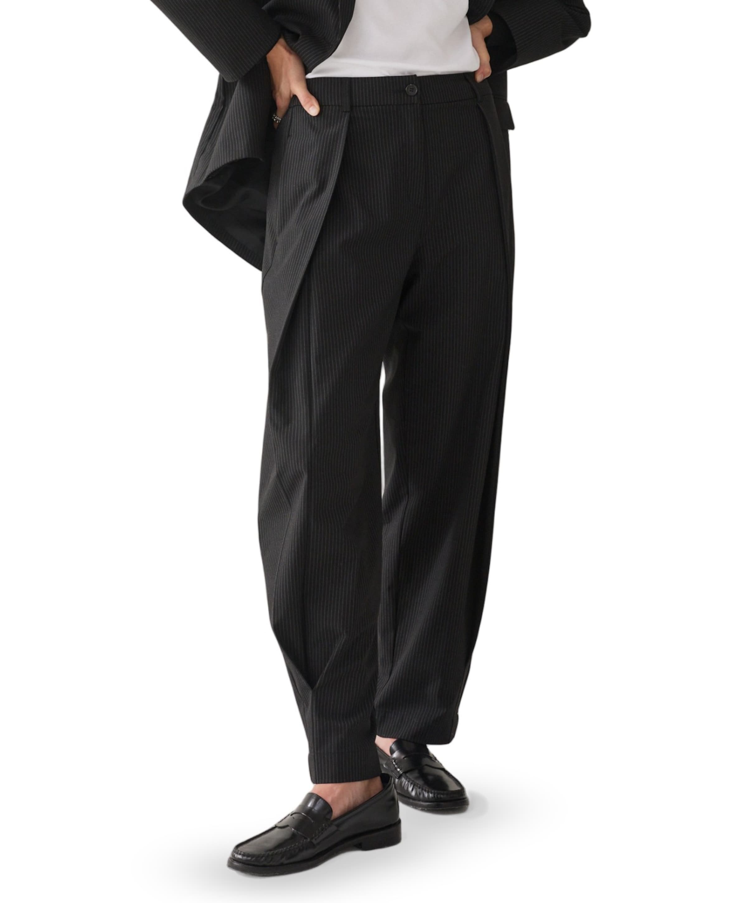 Pinstripe dames broek zwart