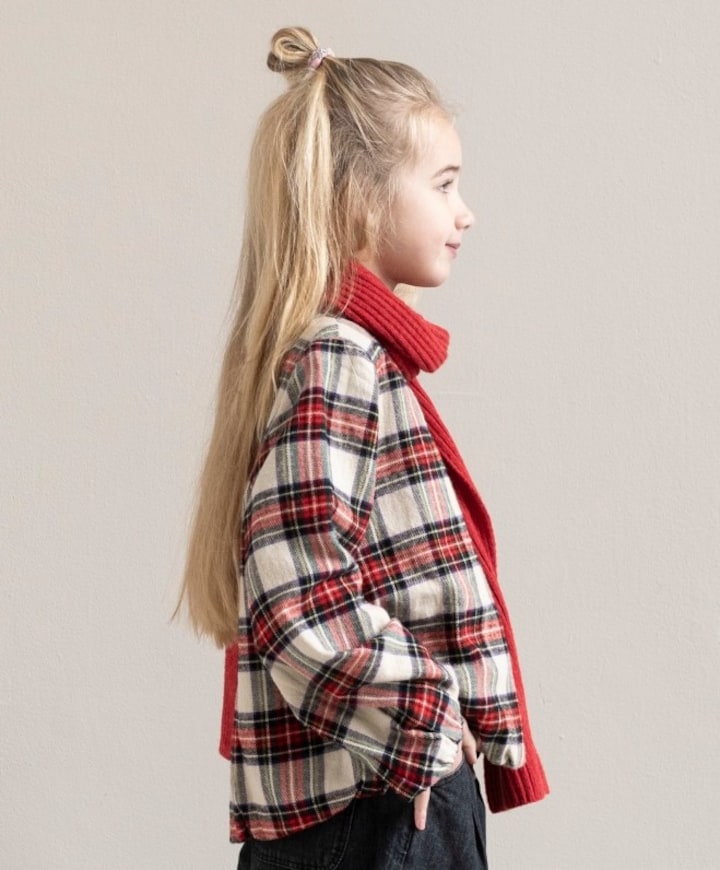 Meisjes blouse lange mouw rood