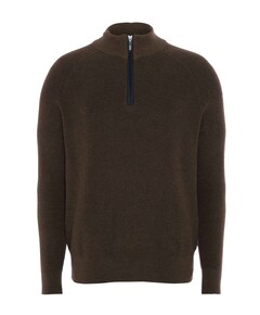 Heren trui met rits bruin