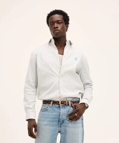 Heren overhemd lange mouw blauw