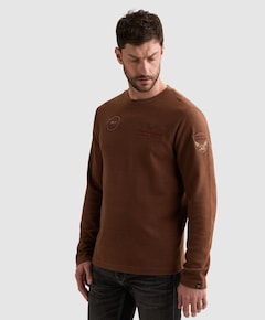 Heren longsleeve bruin