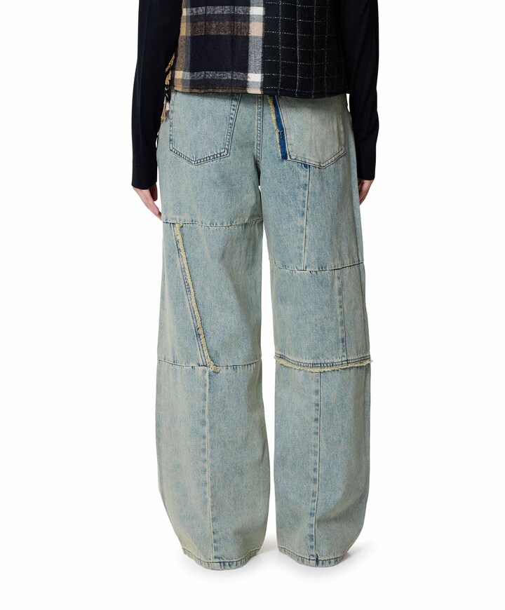 Baggy Patched jeans beige