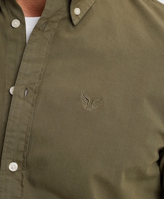 Heren overhemd lange mouw groen