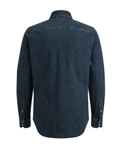 Heren overhemd lange mouw blauw