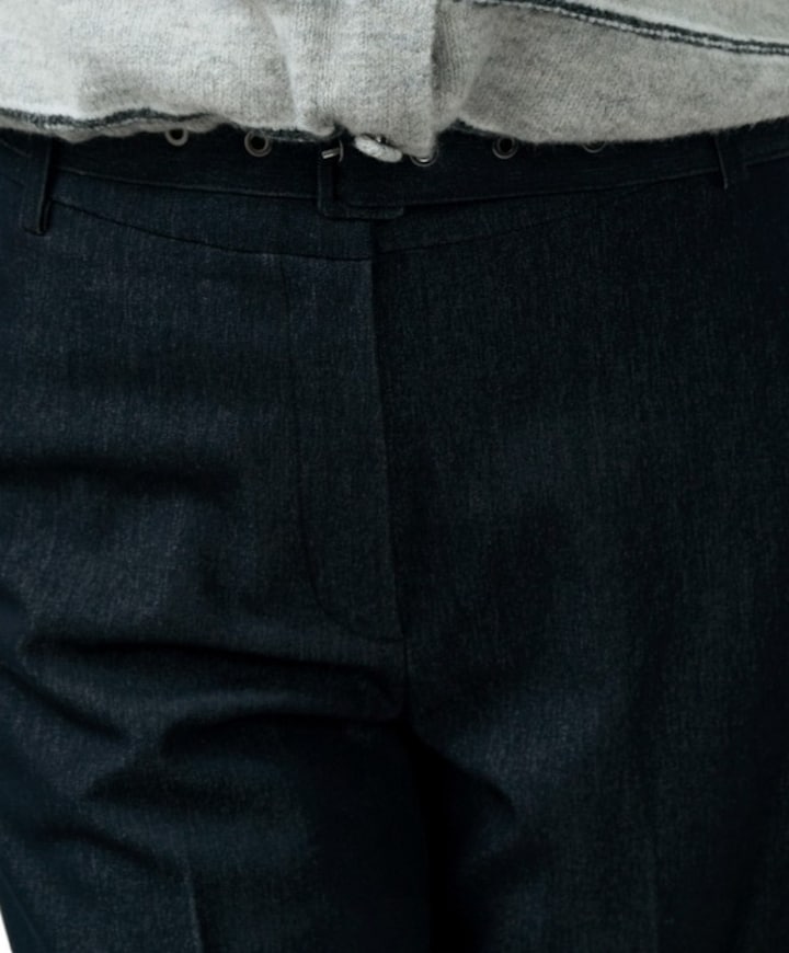Geweven met wijde pijpen dames broek zwart