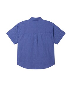 Heren overhemd korte mouw blauw