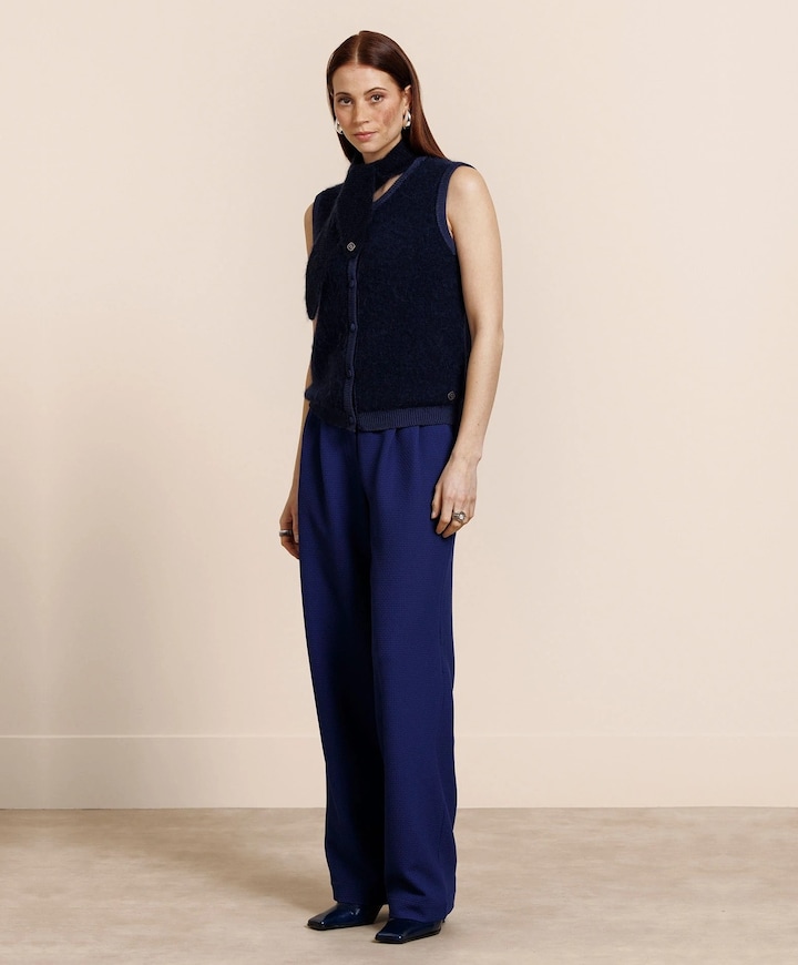 Dames gilet blauw