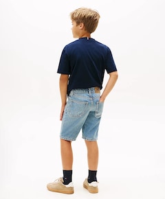 STRAIGHT MID BLUE DENIM jongens korte broek blauw