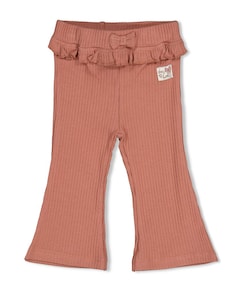 Flare broek rib meisjes broek oranje