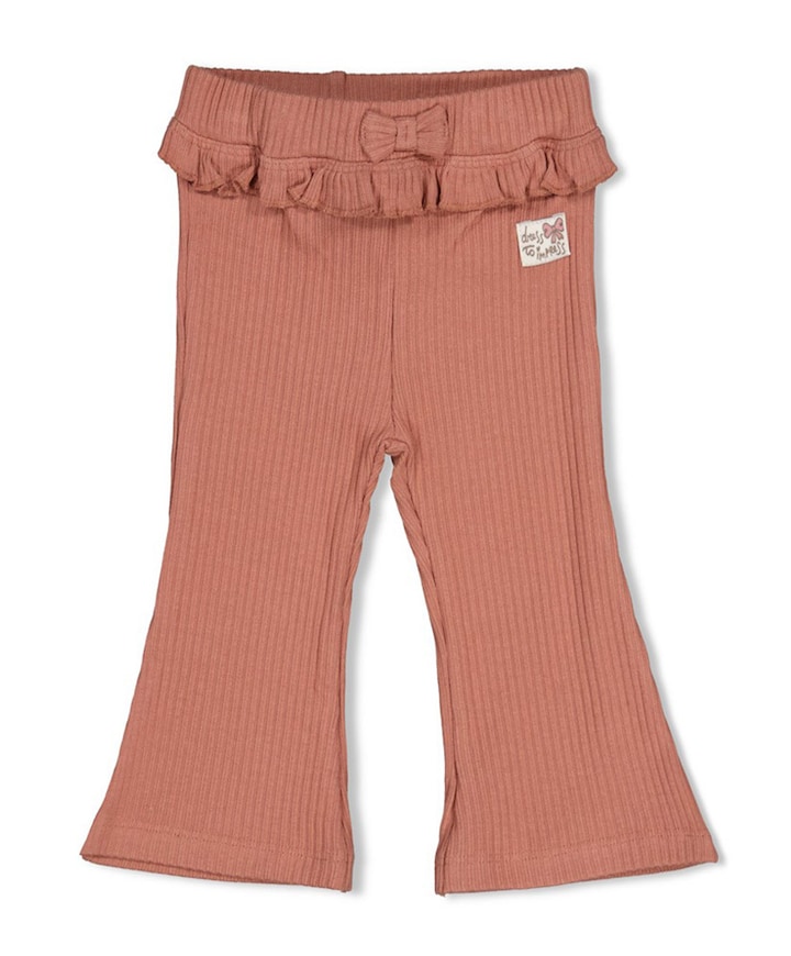 Flare broek rib meisjes broek oranje