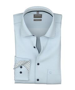 Heren overhemd lange mouw blauw