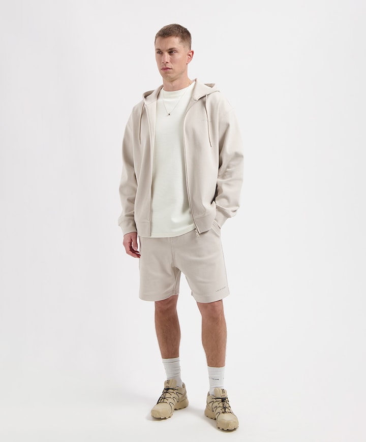 STAR RIBBED SWEAT SHORTS heren korte broek beige