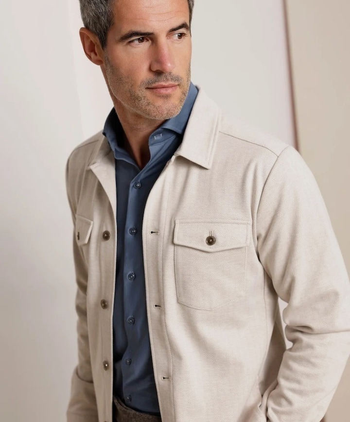 Heren overshirt ecru
