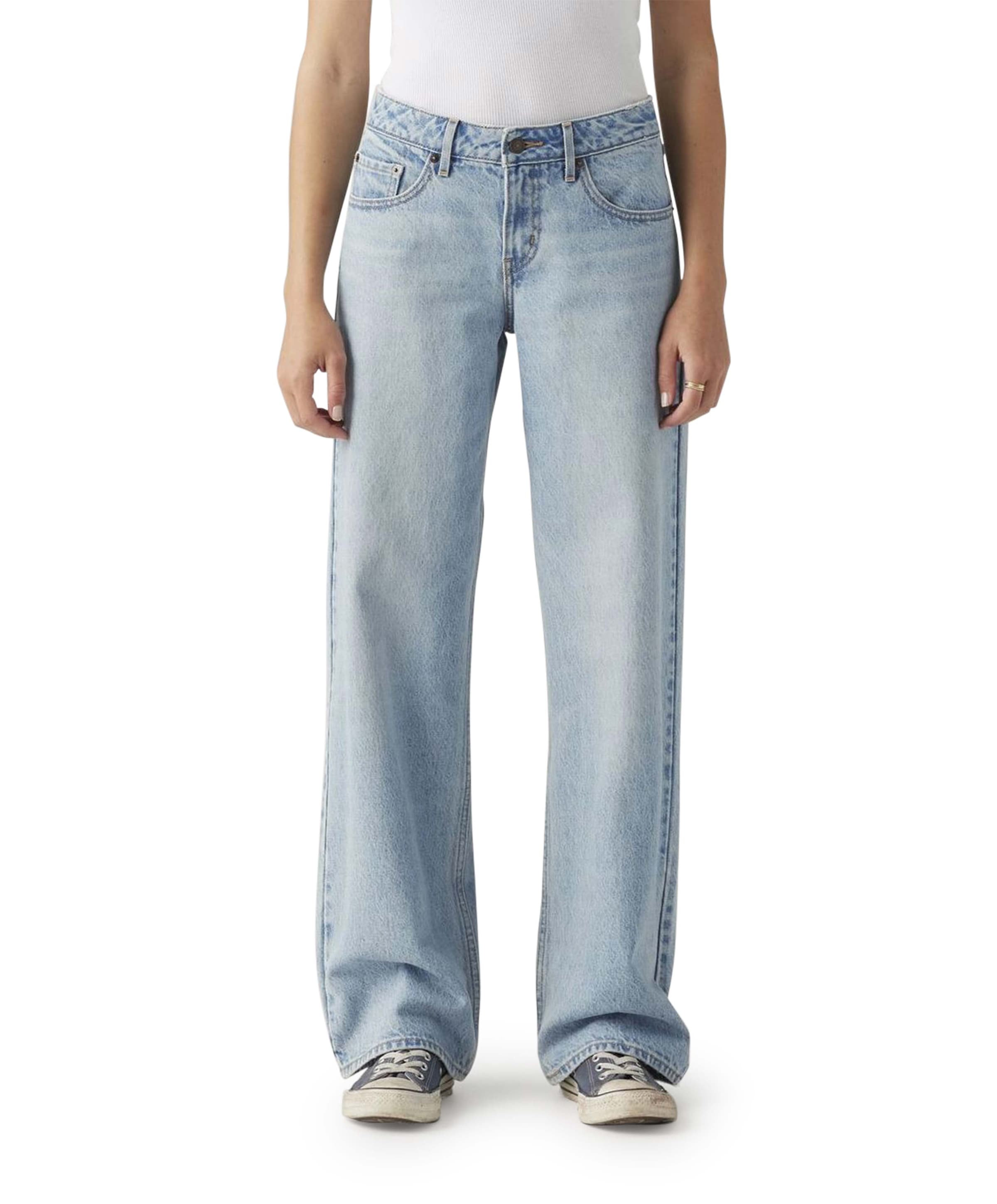 Low loose blasted dames jeans blauw