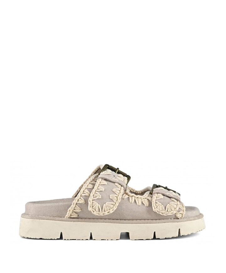 Bio sandal two buckles dames sandalen beige