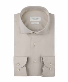 Heren overhemd lange mouw beige