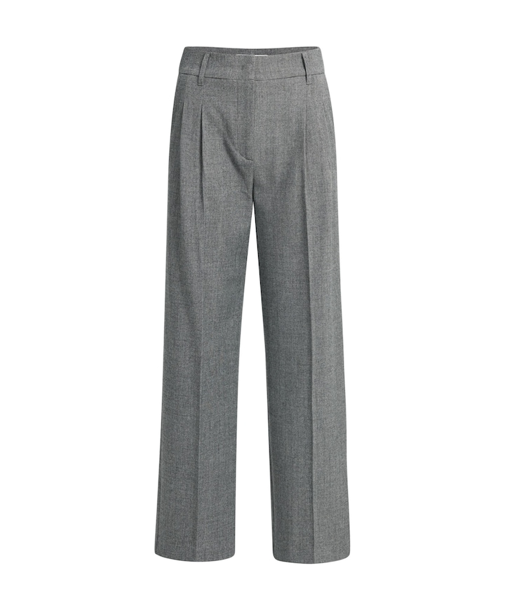 Zachte geweven broek met wijde dames broek grijs