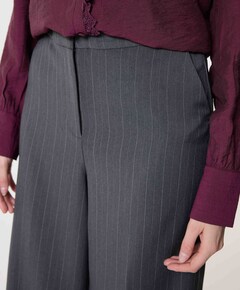 ONLAGGIE LIFE MW PINSTRIPE WIDE broek grijs