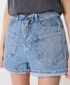 Flip Waist dames korte broek blauw