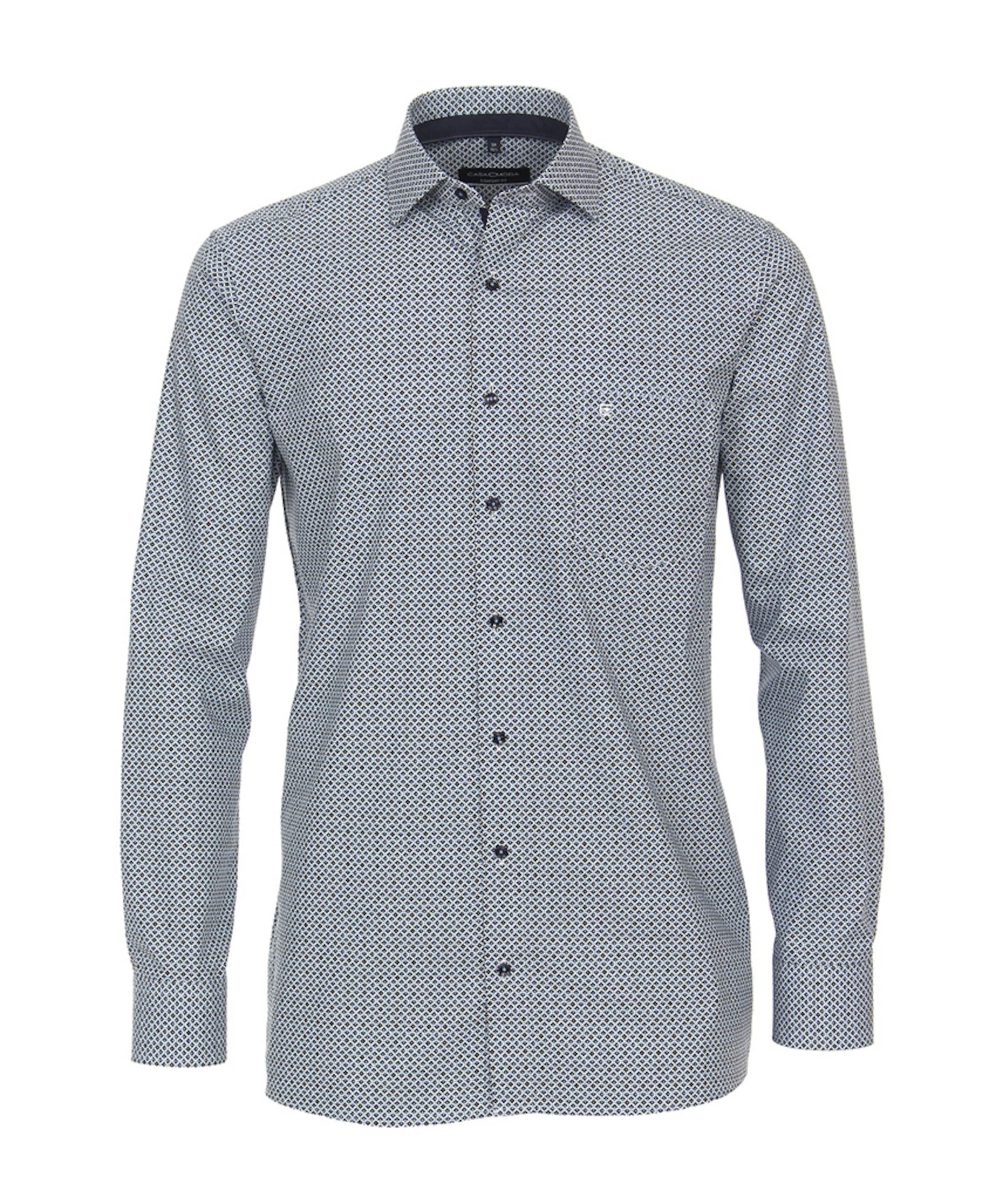 Heren overhemd lange mouw blauw