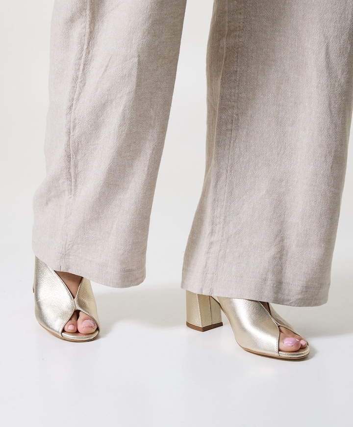 Rosette dames sandalets goud