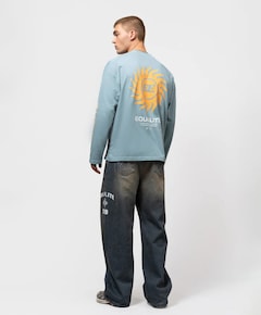 Uniseks longsleeve blauw