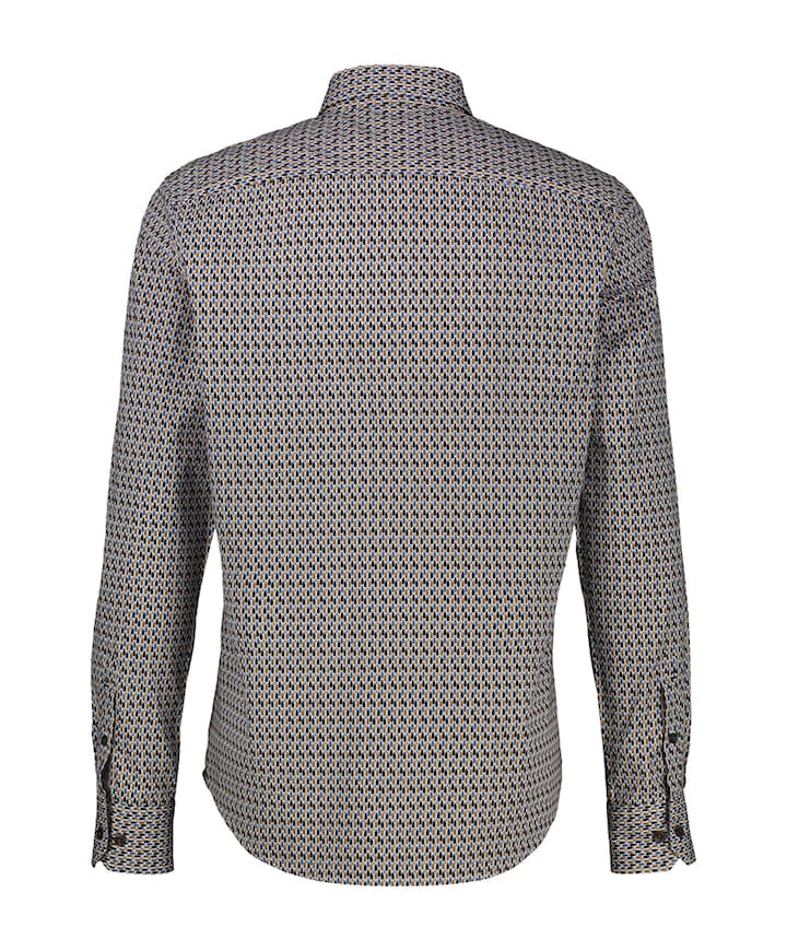 Heren overhemd lange mouw beige