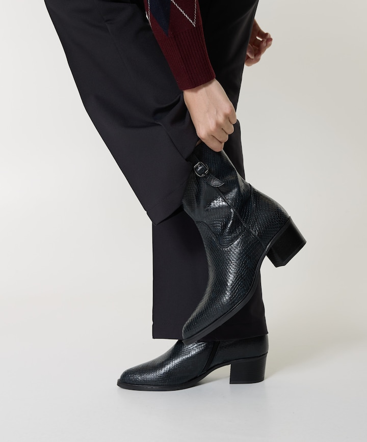 dames enkellaarzen blauw