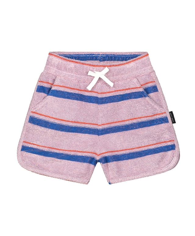 Striped towel shorts  korte broek paars