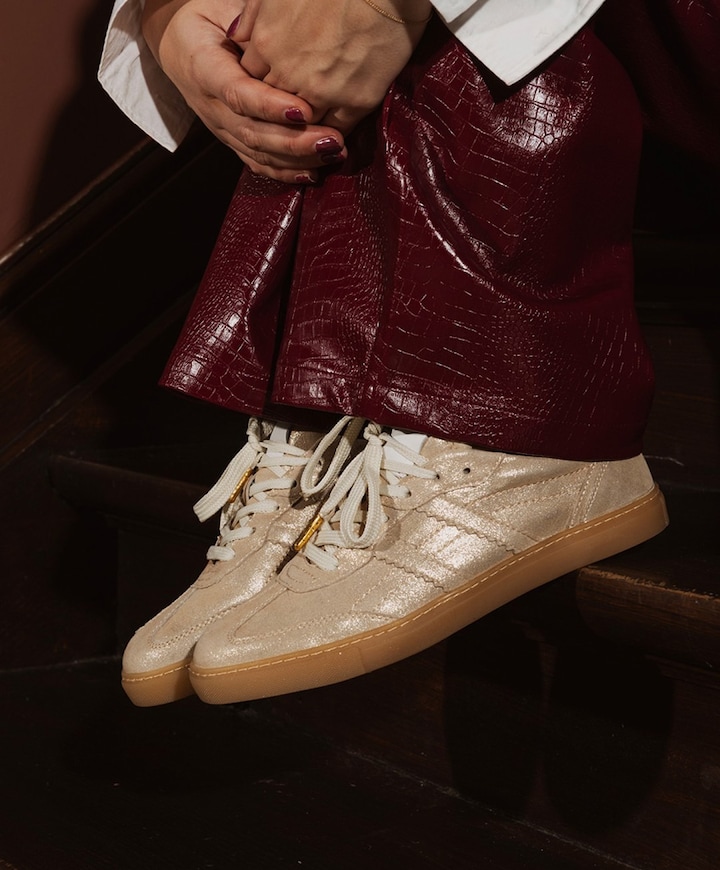 Silk dames sneakers goud