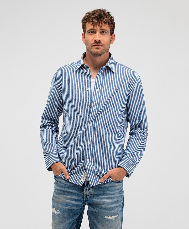 Heren T-shirt blauw