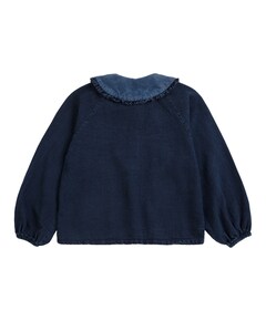 Meisjes blouse lange mouw blauw