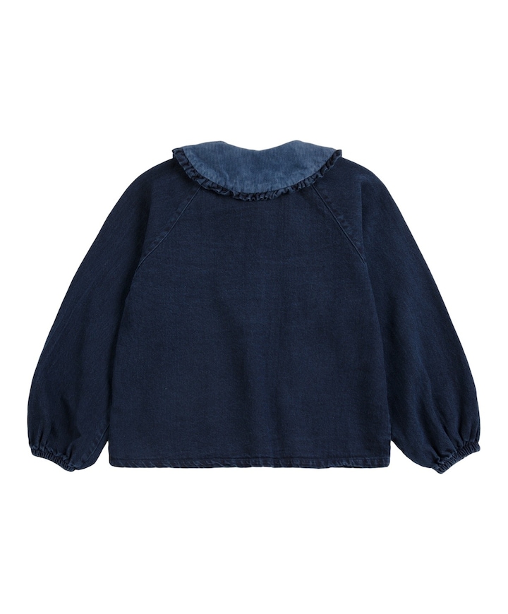Meisjes blouse lange mouw blauw