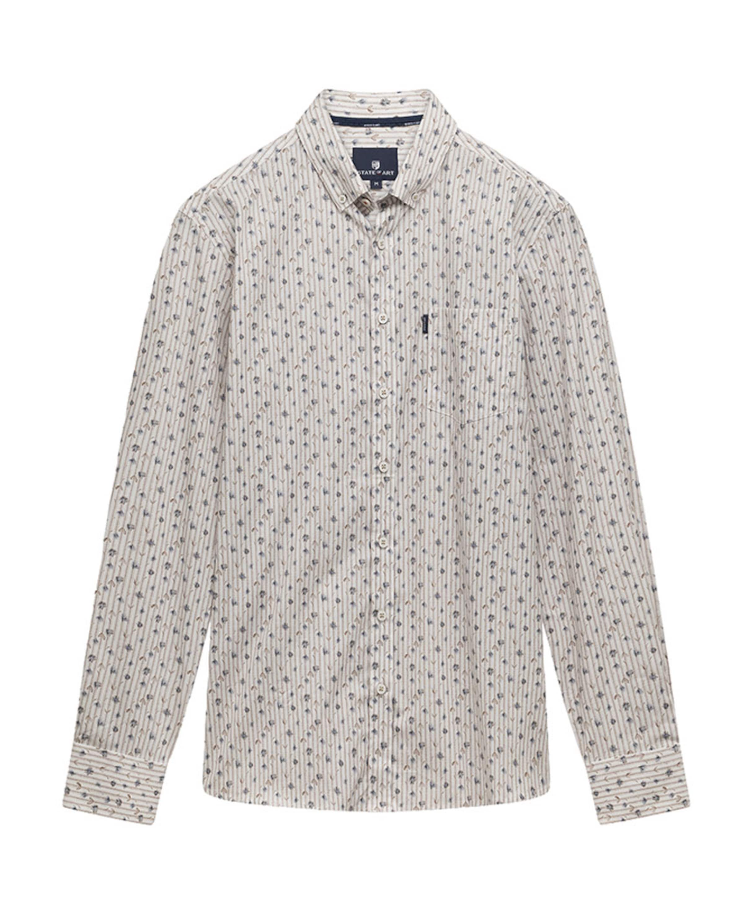 Heren overhemd lange mouw beige