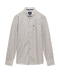 Heren overhemd lange mouw beige