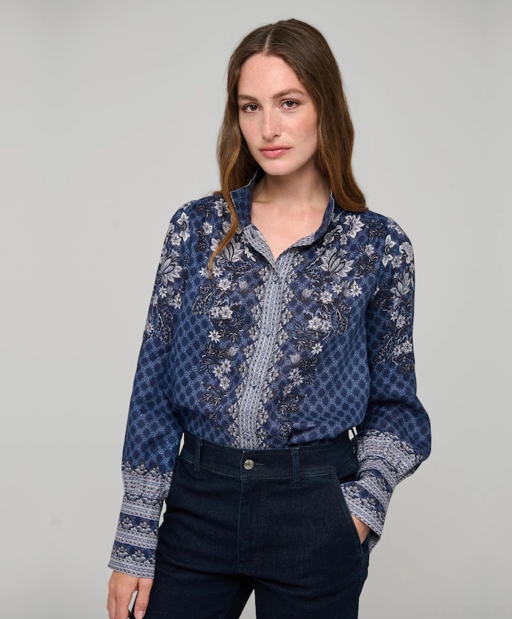 Dames blouse blauw