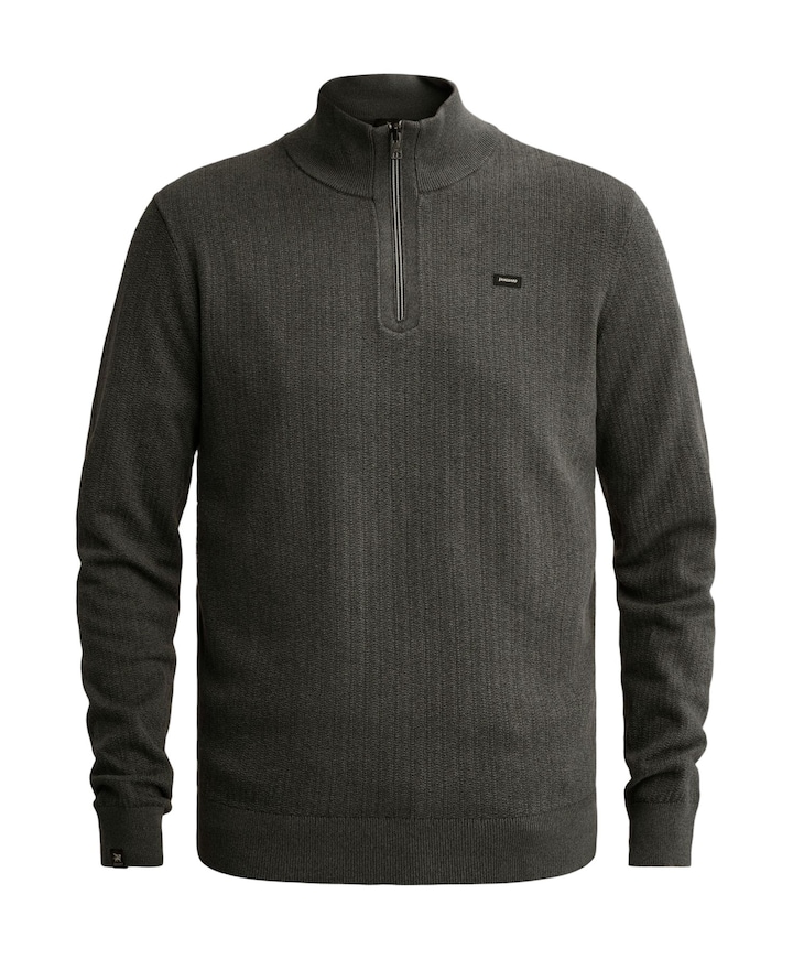 Heren trui met rits blauw