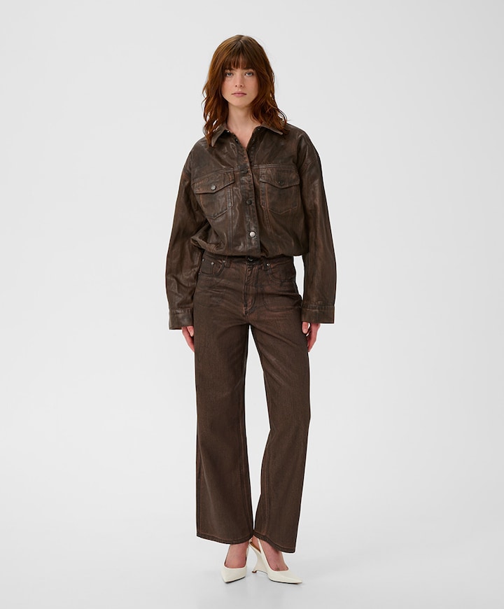 GZcellie HW wide dames jeans bruin