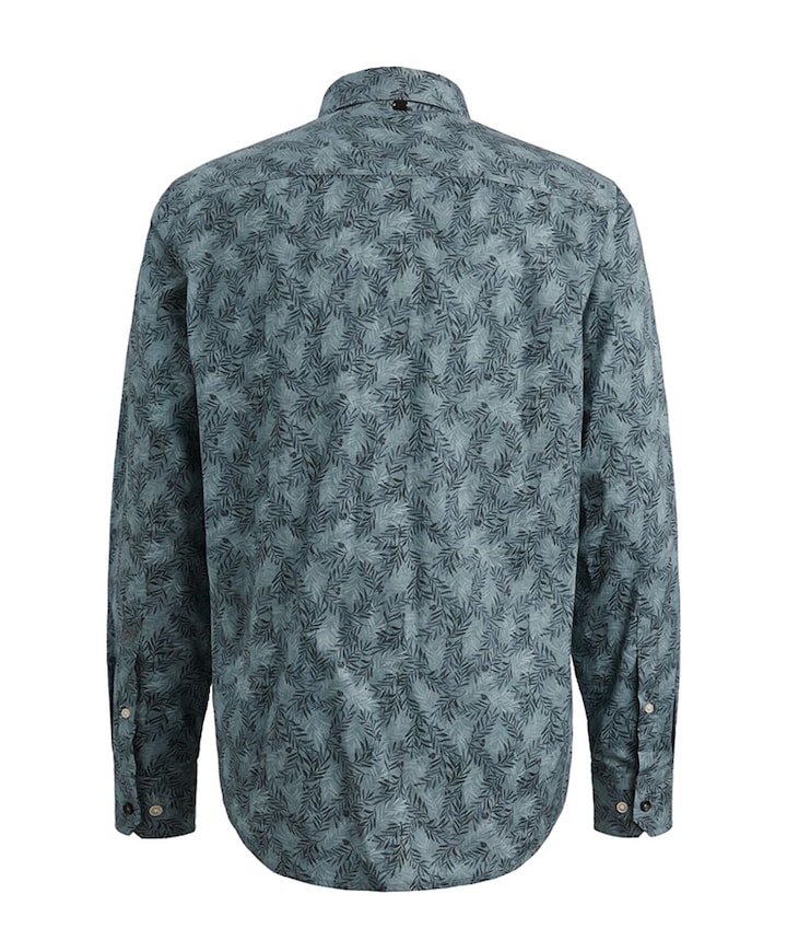 Heren overhemd lange mouw blauw