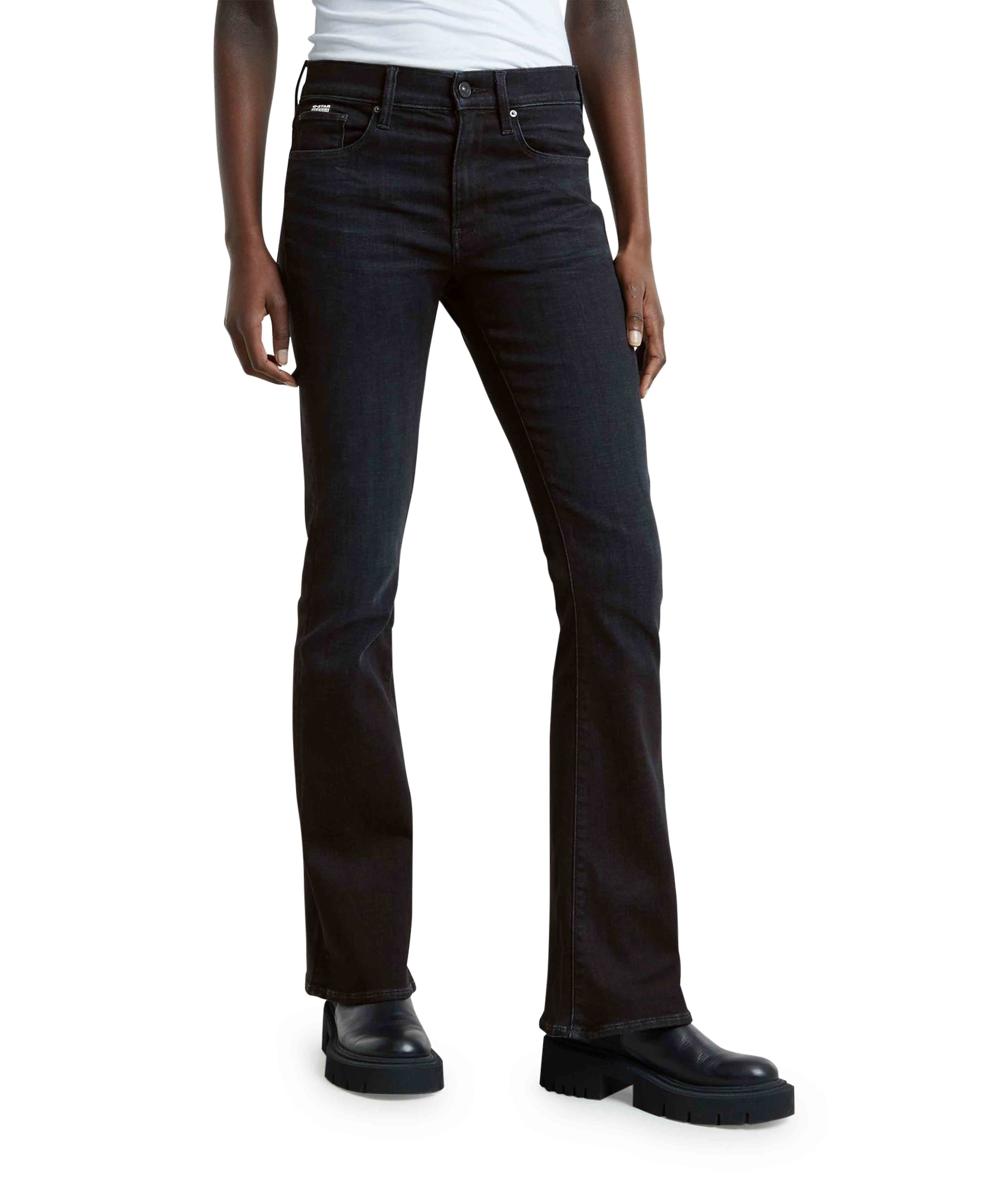 3301 Flare Wmn dames jeans zwart