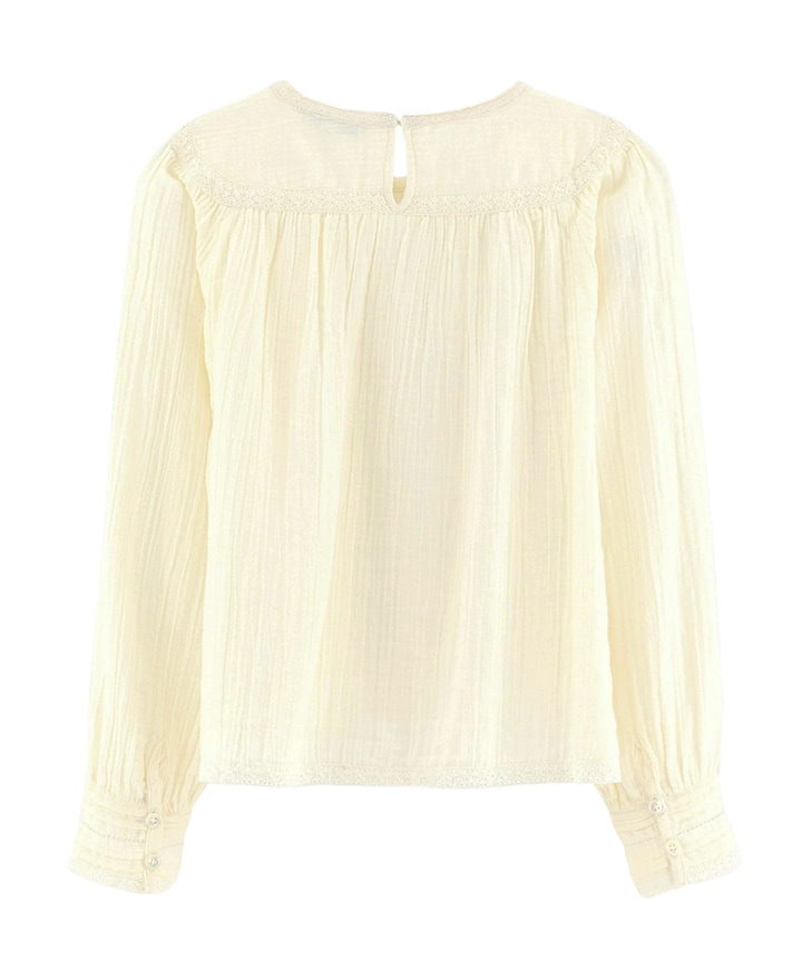 Meisjes blouse lange mouw ecru