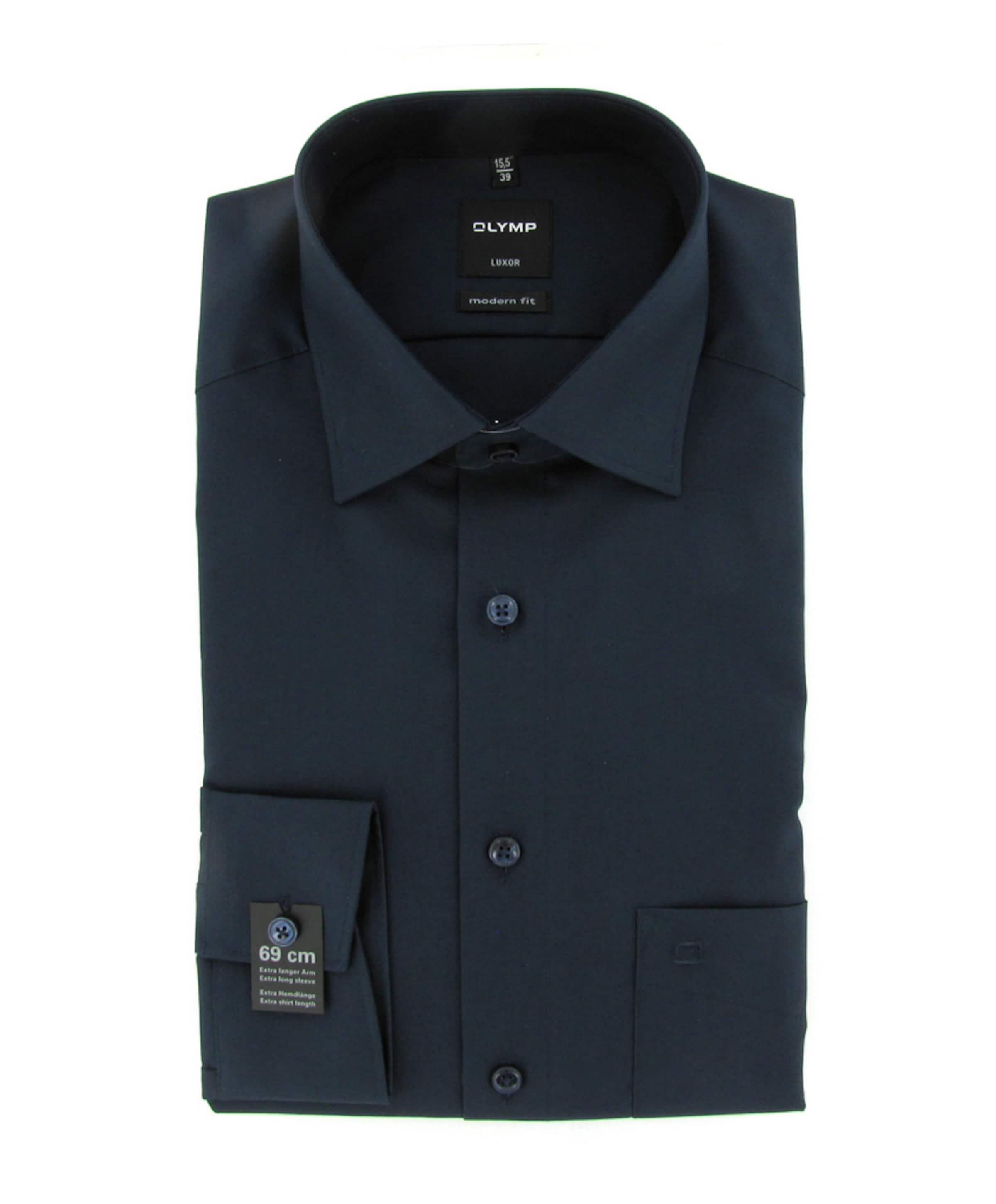 Heren overhemd lange mouw blauw