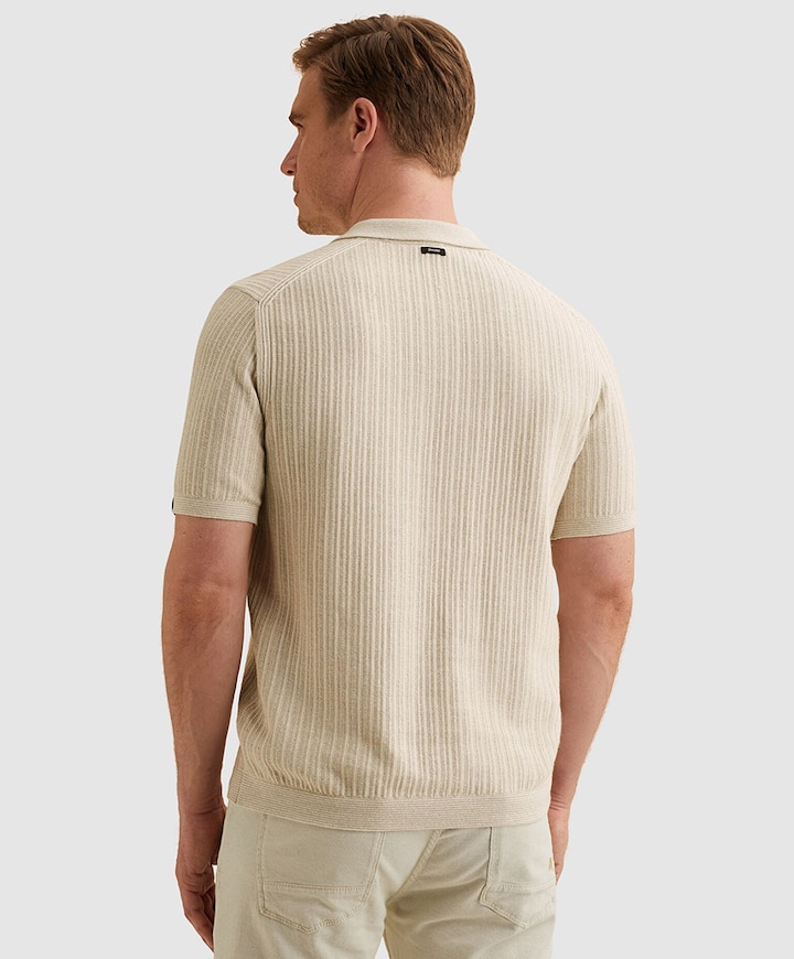 Heren polo beige