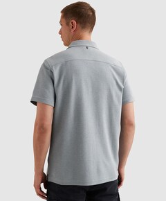 Heren overhemd korte mouw blauw