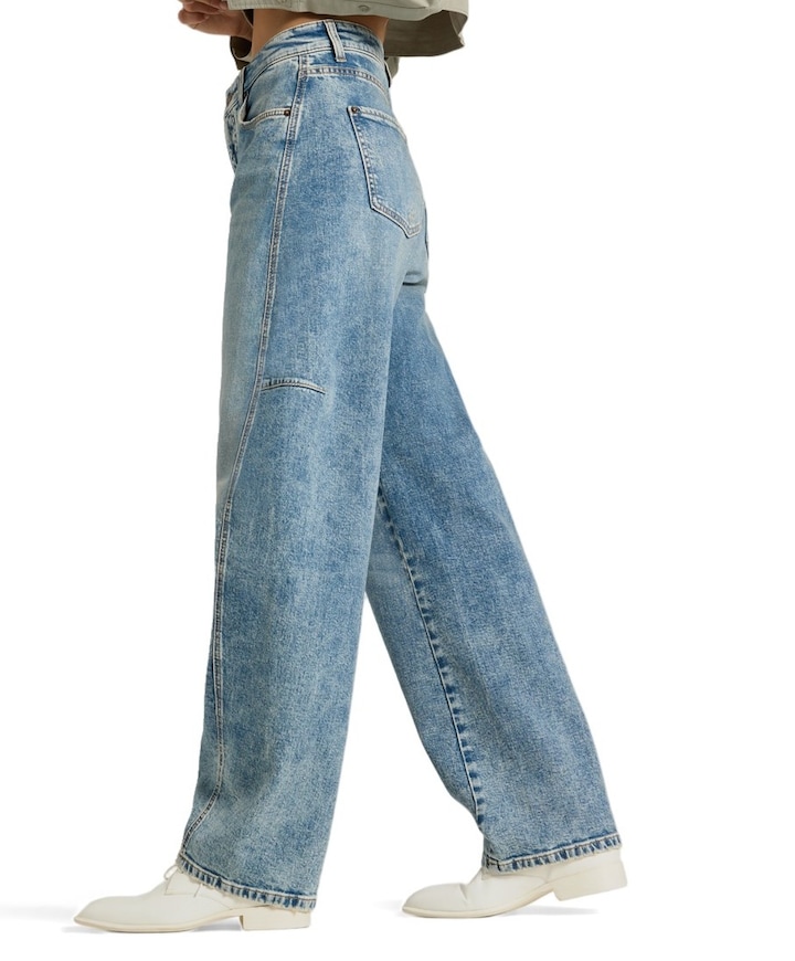 Baggy twisted dames jeans blauw