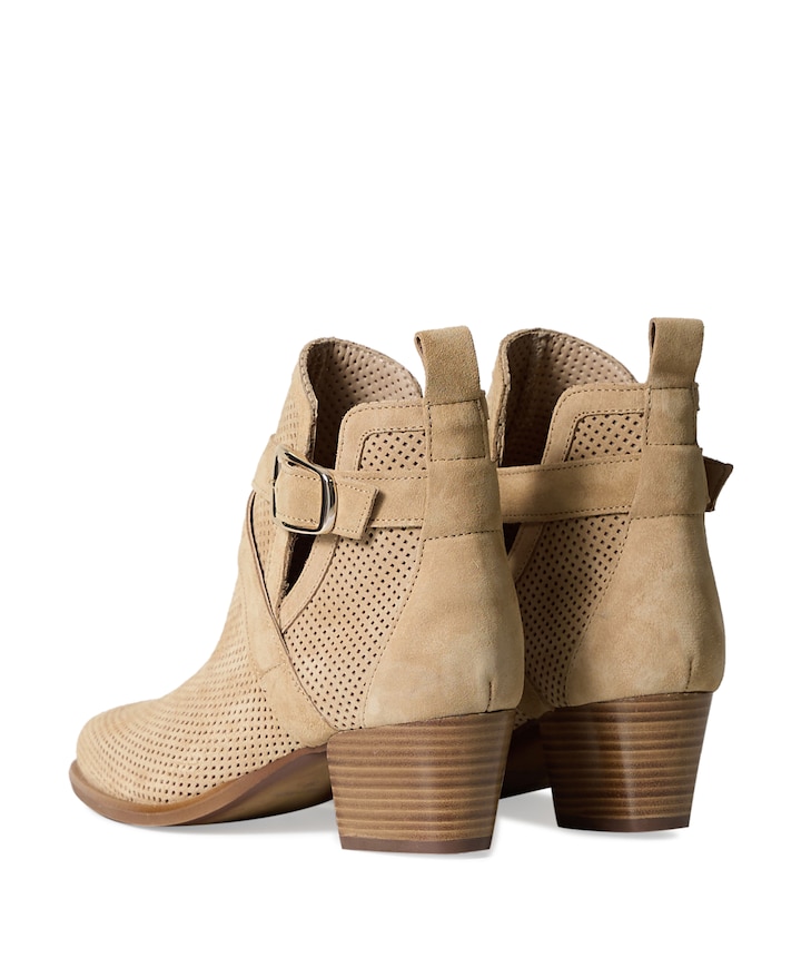 dames enkellaarzen beige