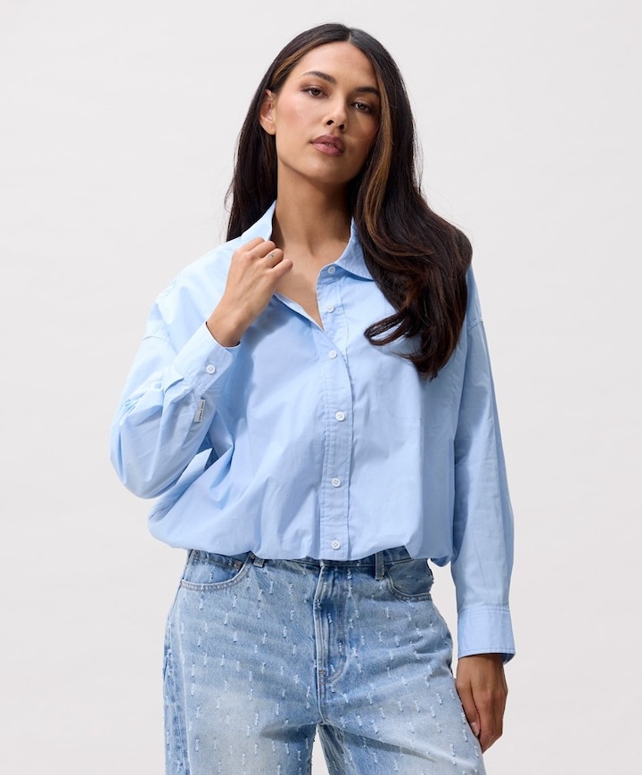 Dames blouse blauw